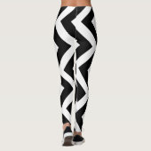 Leggings Chevron vertical noir et blanc de grande taille (Dos)