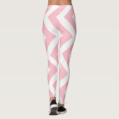 Leggings Chevron vertical rose et blanc de grande taille (Dos)