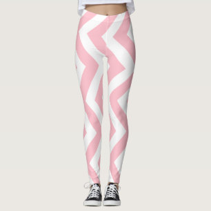 Leggings Chevron vertical rose et blanc de grande taille