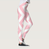 Leggings Chevron vertical rose et blanc de grande taille (Droite)