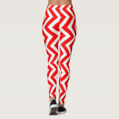 Leggings Chevron vertical rouge et blanc moyen (Dos)