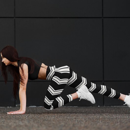 Leggings Chevrons Bleus Et Blancs