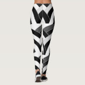 Leggings chevrons chic et moderne noir/blanc (Dos)