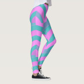 Leggings chevrons chic rose/vert moderne (Droite)