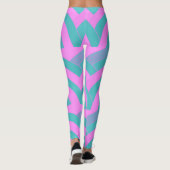 Leggings chevrons chic rose/vert moderne (Dos)