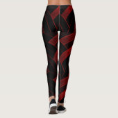 Leggings chevrons modernes et chics rouge/noir (Dos)