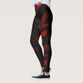 Leggings chevrons modernes et chics rouge/noir (Gauche)