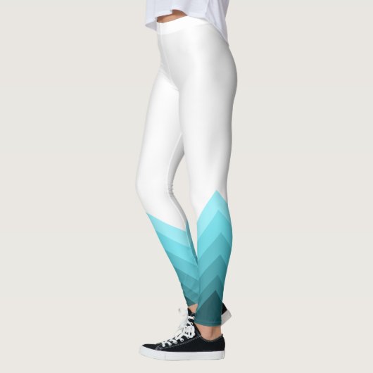 Leggings Chevrons modernes Ice Blue Ombre (Gauche)