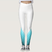 Leggings Chevrons modernes Ice Blue Ombre (Devant)