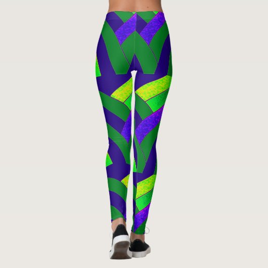 Leggings chevrons vert/bleu chic et moderne (Dos)