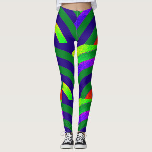 Leggings chevrons vert/bleu chic et moderne