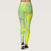 Leggings Chic Abstrait Papillon Or Violet Jaune (Dos)