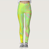 Leggings Chic Abstrait Papillon Or Violet Jaune (Devant)