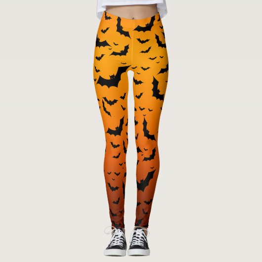 Leggings Chic, Amusant & Chauves-souris Éffrayantes polyval (Devant)