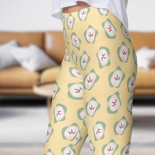 Leggings Chic Beige Blanc Sepal et Style Floral