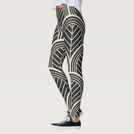 Leggings Chic Black and White Geometric Seamless Pattern (Gauche)