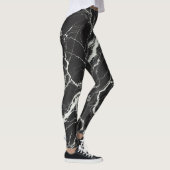 Leggings Chic Black & Marbre blanc Look Glamor (Droite)