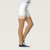 Leggings Chic blanc dentelle Faux Shorts (Droite)
