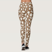 Leggings Chic Blanc & Marron Pois Stylée (Dos)