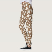 Leggings Chic Blanc & Marron Pois Stylée (Gauche)