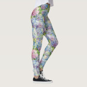 Leggings Chic bleu Lavande Hydrangea Motif Floral (Droite)