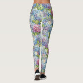 Leggings Chic bleu Lavande Hydrangea Motif Floral (Dos)