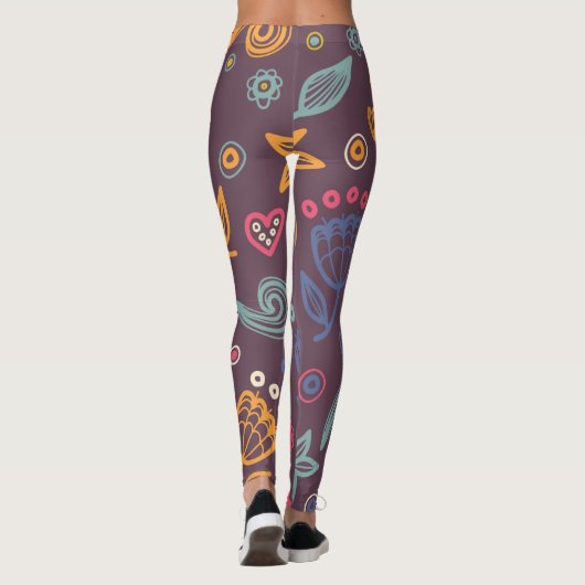 Leggings Chic Botanique Motif moderne (Dos)