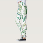 Leggings Chic Botanique Vert Rustique Motif (Gauche)