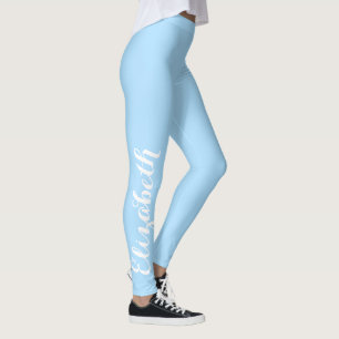 Leggings Chic Cool élégant Bleu Personnalisé Nom Exercice S