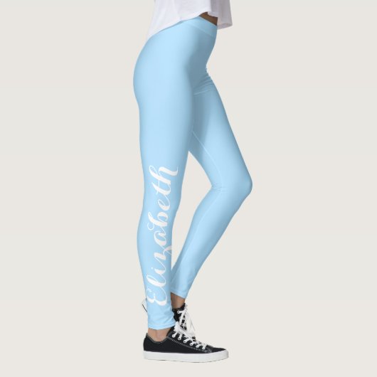 Leggings Chic Cool élégant Bleu Personnalisé Nom Exercice S (Droite)