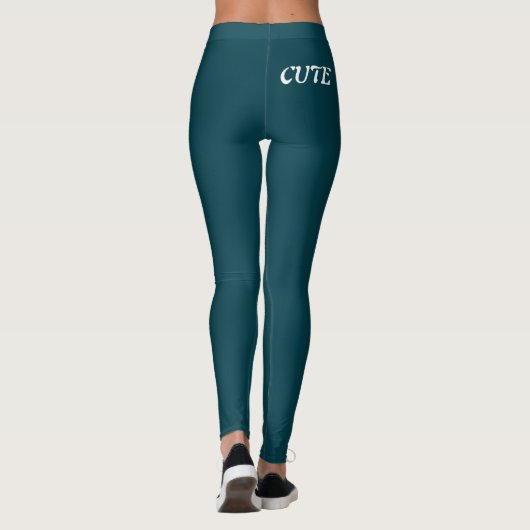 Leggings Chic Élégant Bleu Sarcelle (Dos)
