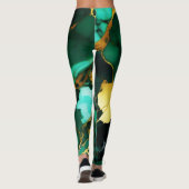 Leggings Chic Elegant vert foncé jaune Faux Marble (Dos)
