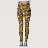 Leggings Chic Empreinte de léopard Black Gold tendance (Devant)