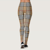 Leggings chic en plaid beige avec un Tartan élégan (Dos)