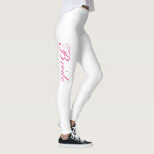 Leggings Chic fille simple rose Script Bride blanche (Droite)