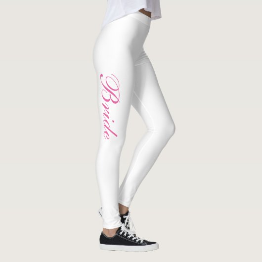 Leggings Chic fille simple rose Script Bride blanche (Droite)