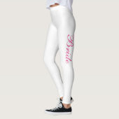 Leggings Chic fille simple rose Script Bride blanche (Gauche)