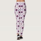 Leggings chic floral foliage purple blooming flowers (Dos)