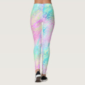 Leggings Chic Girly Rainbow Shimmer Empreinte de léopard (Dos)