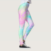 Leggings Chic Girly Rainbow Shimmer Empreinte de léopard (Droite)