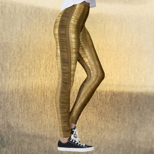 Leggings Chic Glam rayé bronze doré