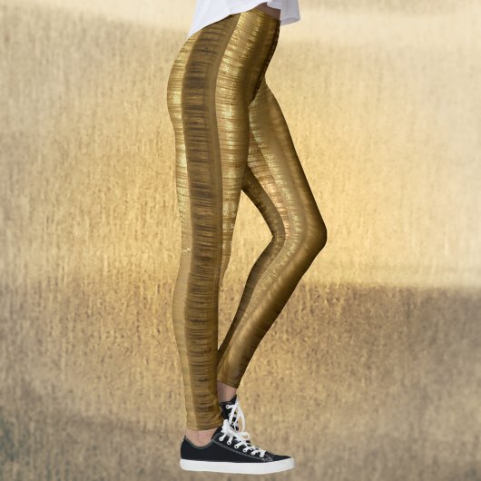Leggings Chic Glam rayé bronze doré