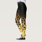 Leggings Chic Gold Glitter Leopard Print Pattern (Gauche)