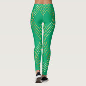 Leggings Chic Jade Green Diamonds Motif (Dos)