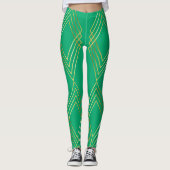 Leggings Chic Jade Green Diamonds Motif (Devant)
