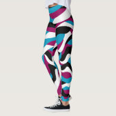 Leggings Chic Joué Abstrait Rétro Wavy bleu-rose (Gauche)