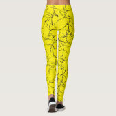 Leggings Chic Motif de fractures jaune et noir (Dos)