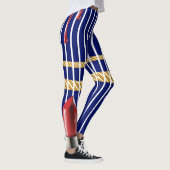 Leggings Chic Navy Gold Lips Lines Beauté Girl Custom (Droite)