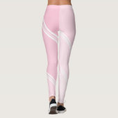 Leggings Chic neige blanche sous impression à bande rose (Dos)