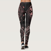 Leggings Chic Noir Rose et Blanc Mandala (Dos)
